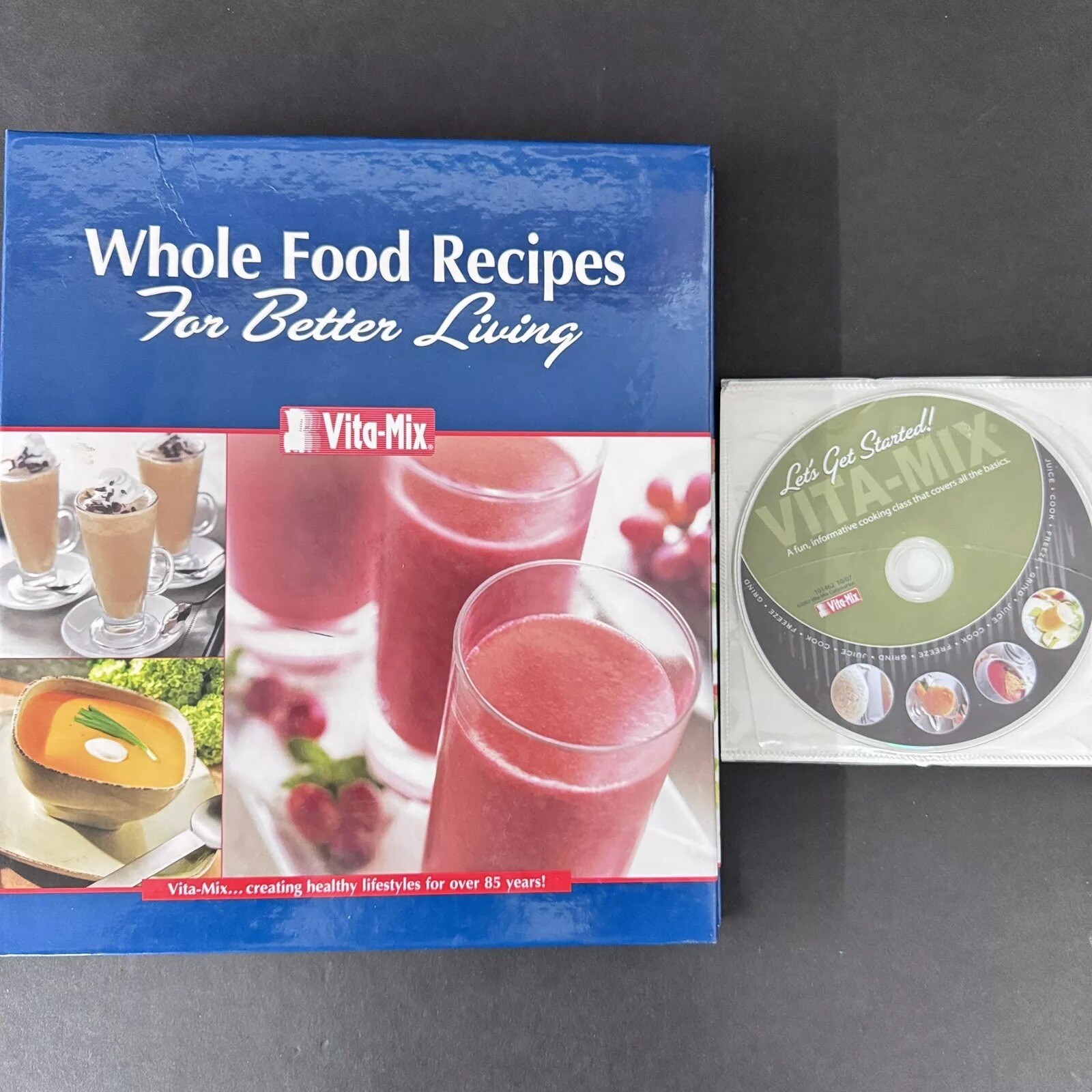 Vita-Mix Whole Food Recipes For Better Living 3-Ring Binder 2007 Cookbook & DVD