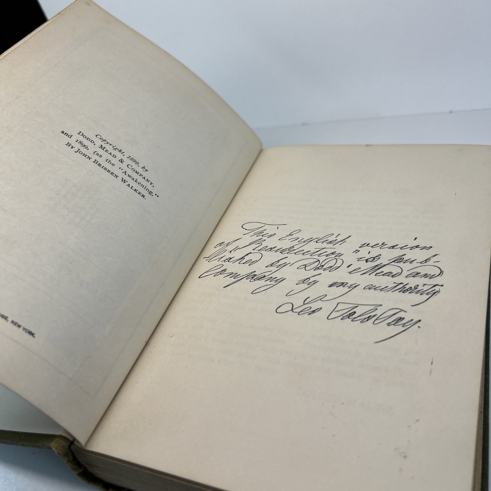 Tolstoy Resurrection 1899 Antique Hardcover Reading Novel Book Grosset & Dunlap