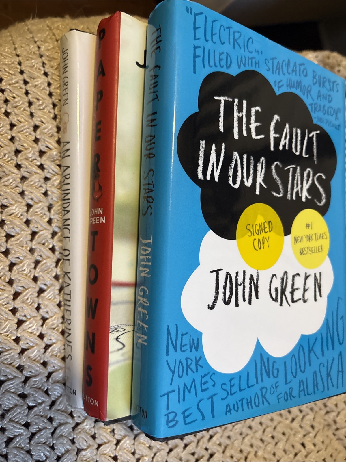 John Green Book Lot (3) Hardcover – 1 Autographed- VGC