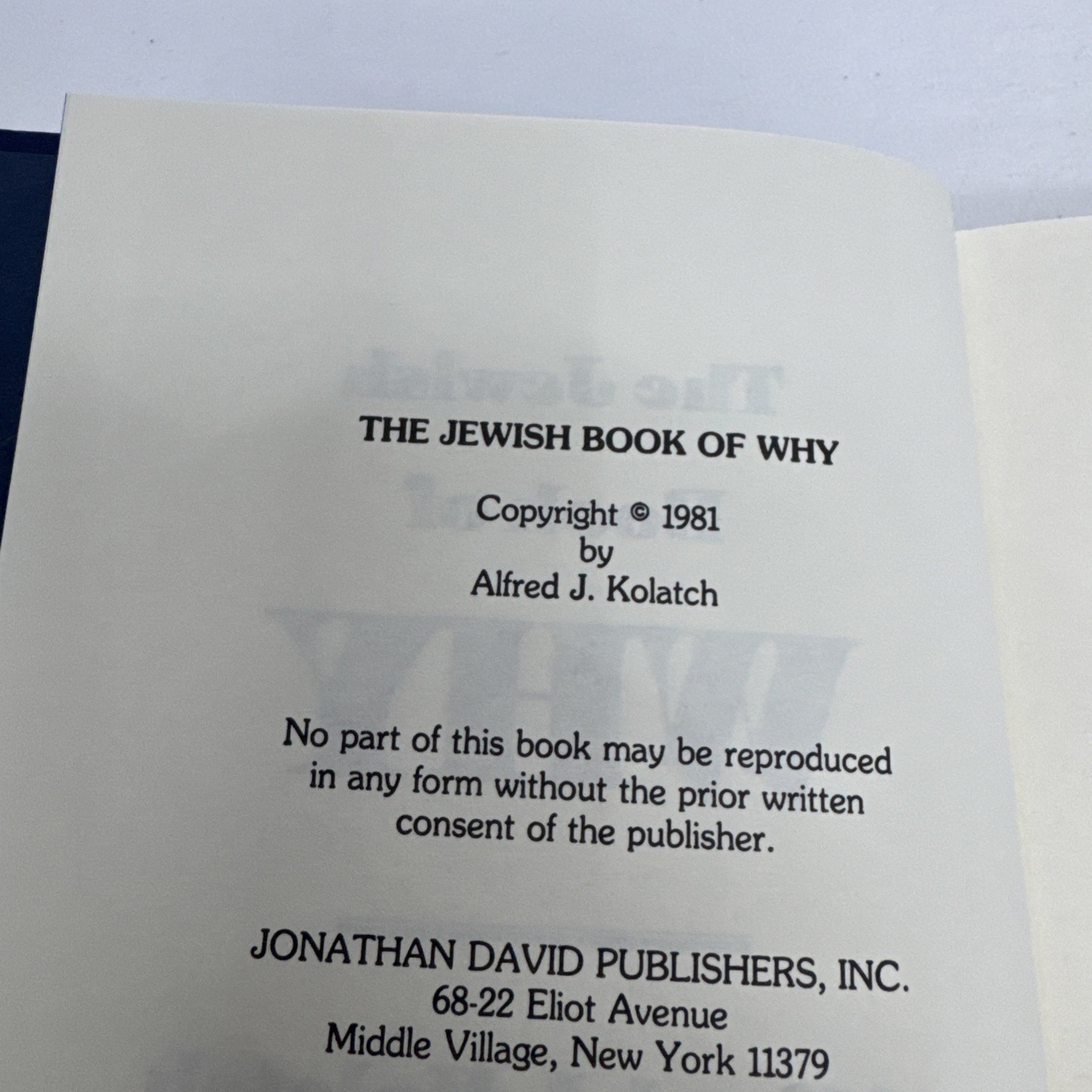 The Jewish Book of Why by Alfred J. Kolatch 2 Book Box Set Copyright 1981