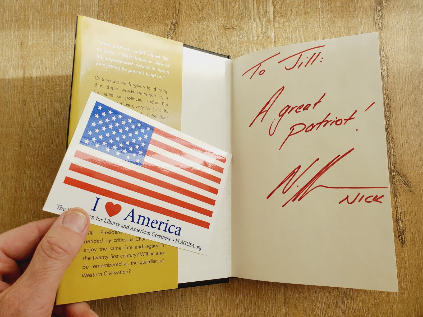 TRUMP AND CHURCHILL Nick Adams SIGNED 2020 HCDJ Post Hill Press POTUS