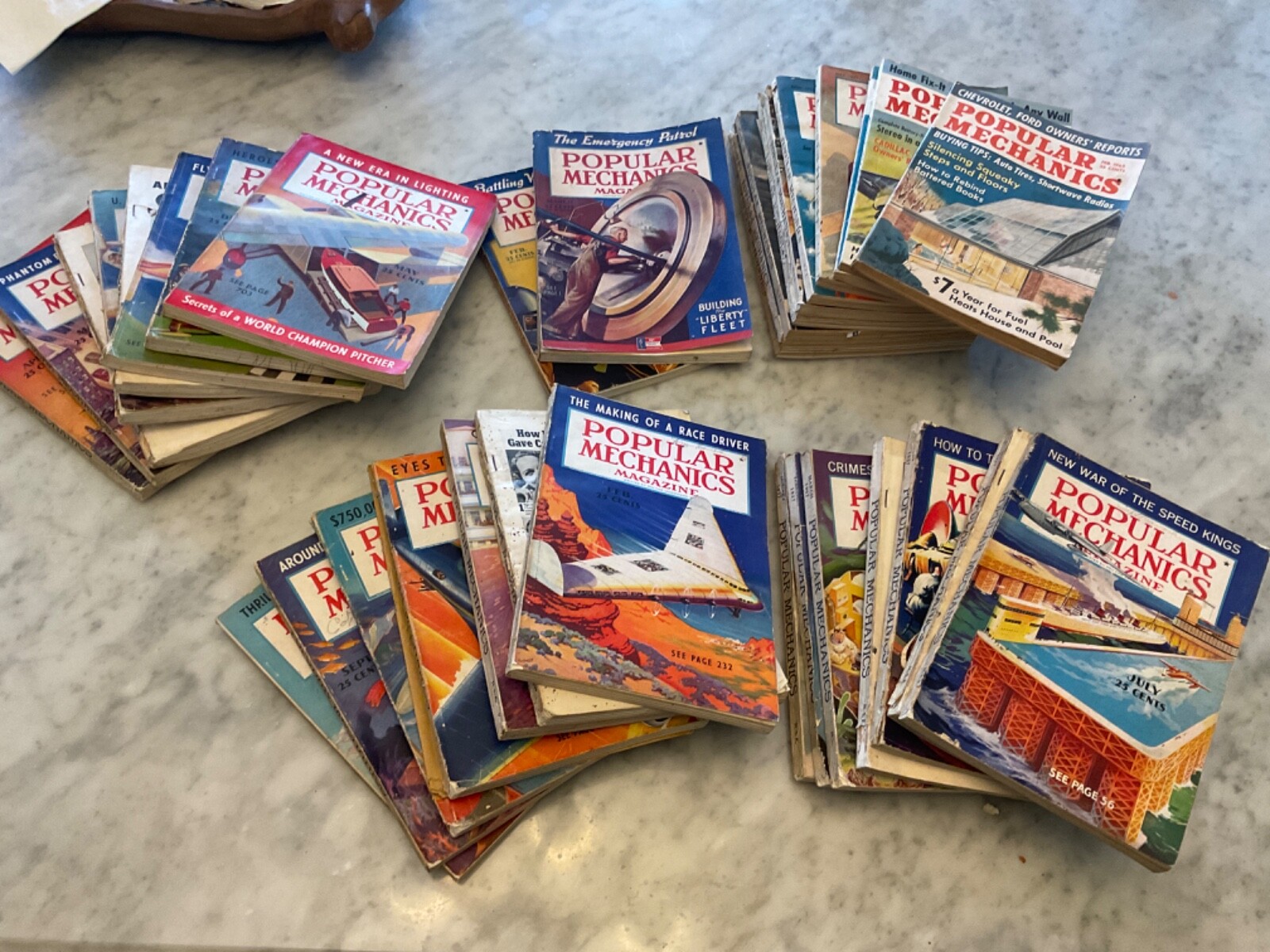 76 issues 1924-1965 Popular Mechanics Choice. ** read description.**