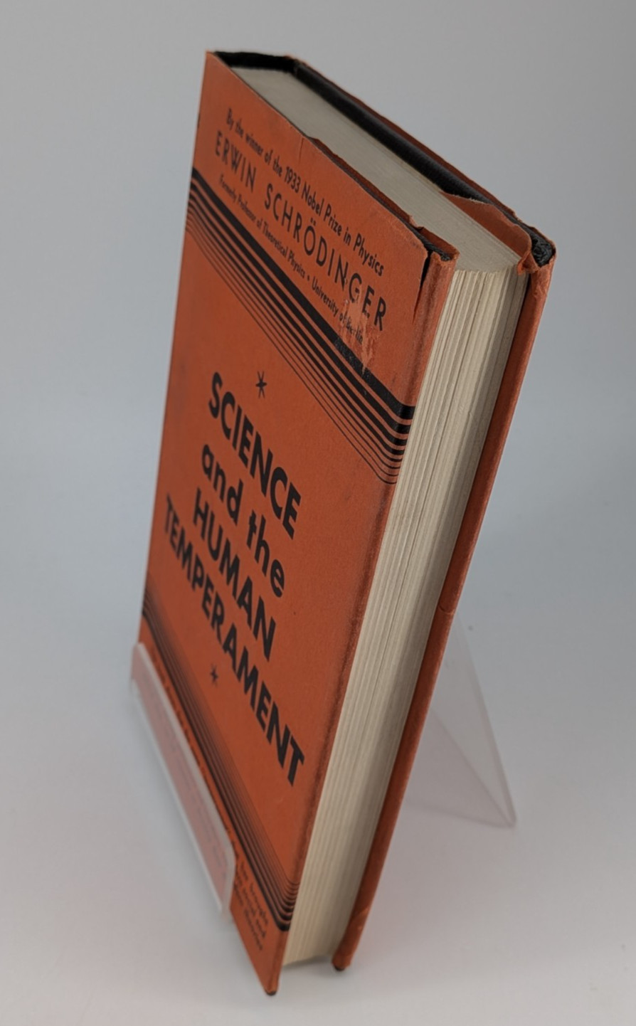 Science and the Human Temperament by Erwin Schrodinger 1935 Norton 1st Ed. HC