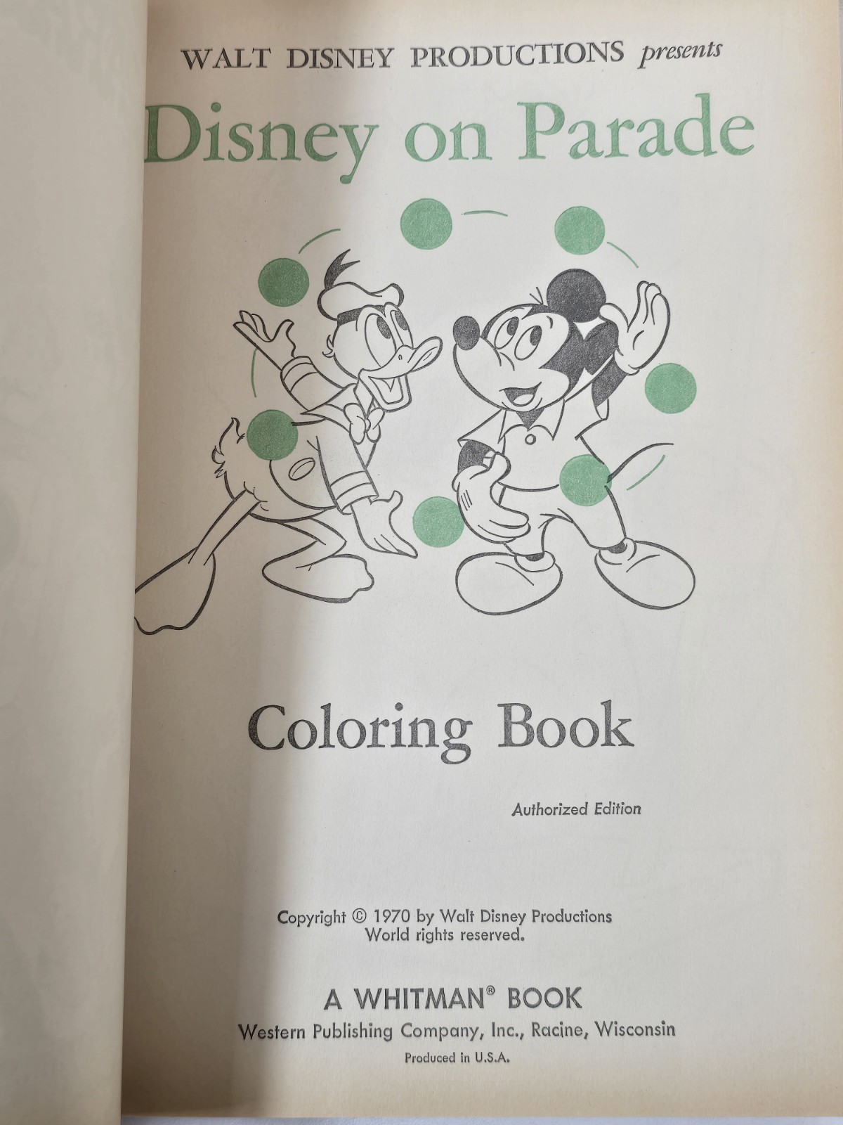 Vintage Whitman DISNEY ON PARADE Coloring Book 1647 1970 New Unused