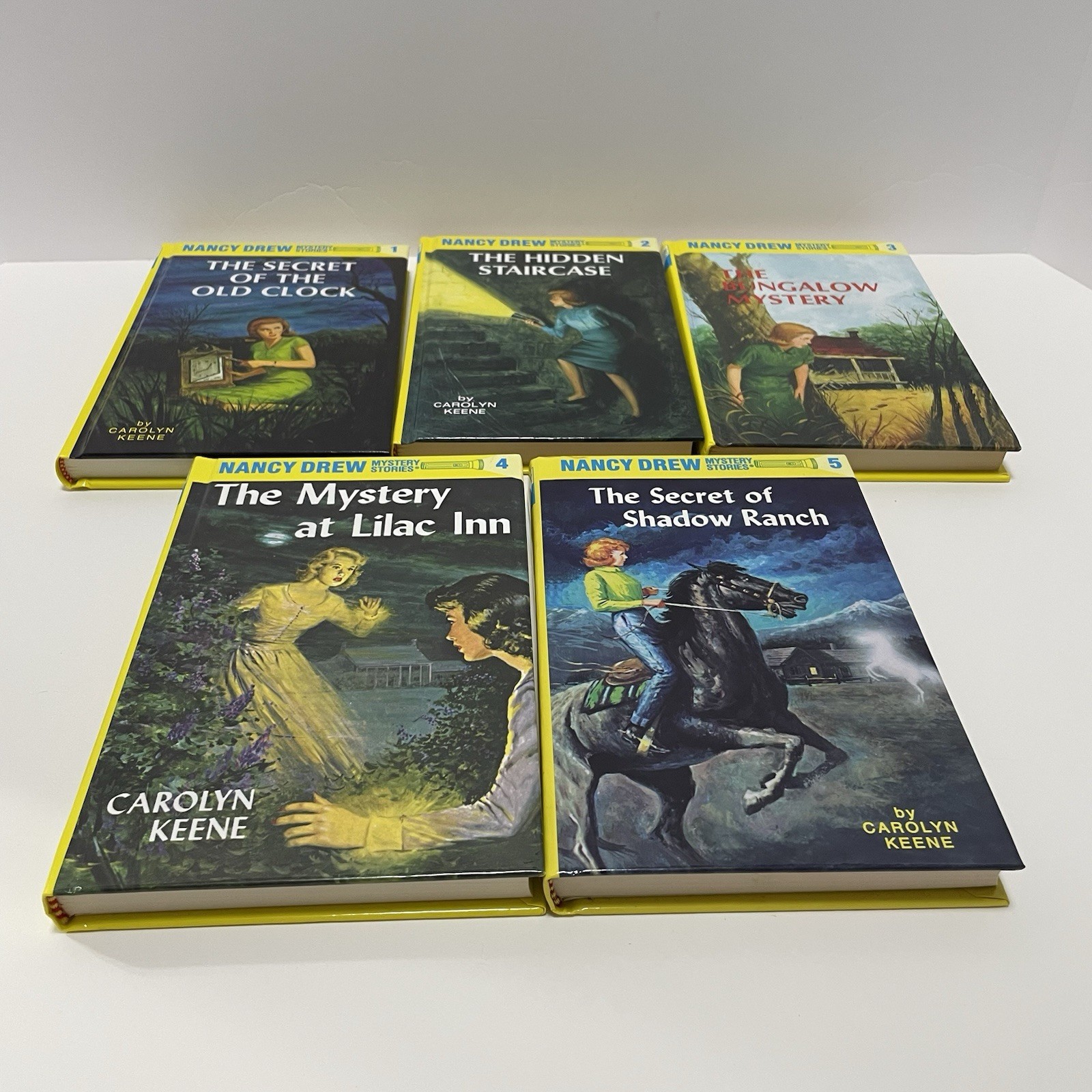 Nancy Drew Mystery Stories Carolyn Keene Books 1-5 Hardcover Lot Good Condition