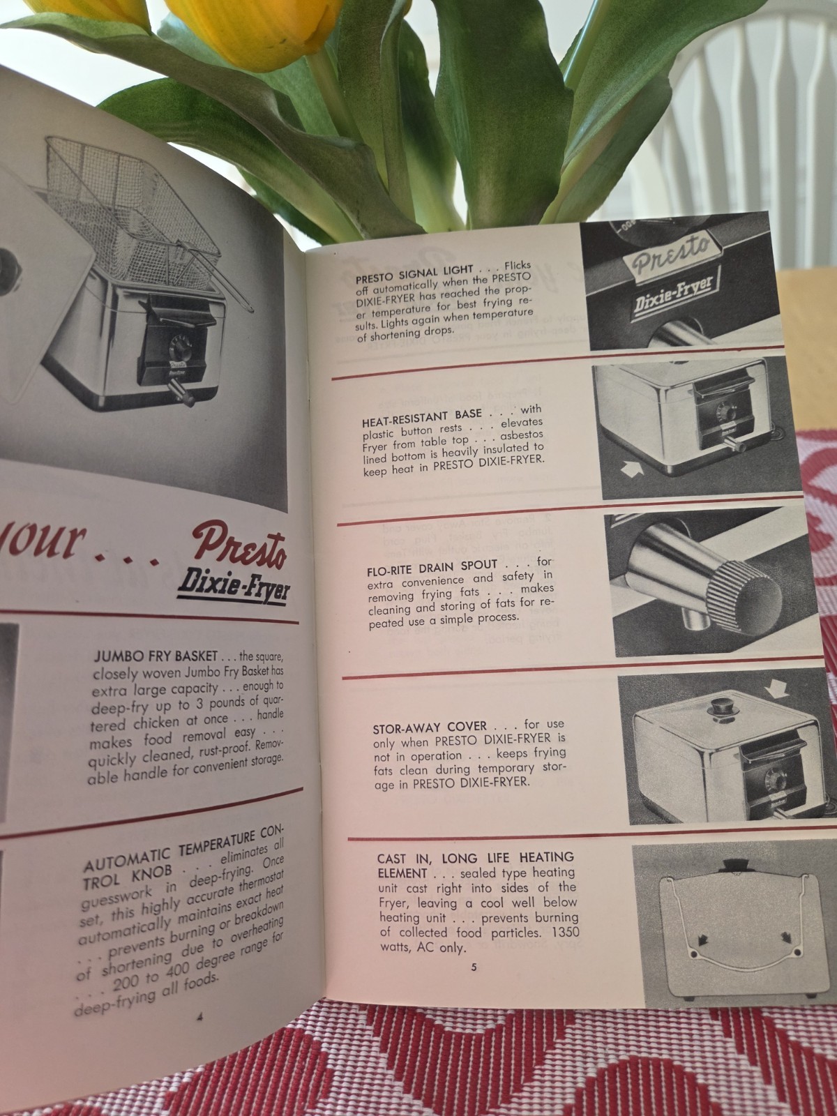 Rare Presto Vintage 1950 Deep Fryer: Recipe, Instruction, Cook Booklet 39 Pages