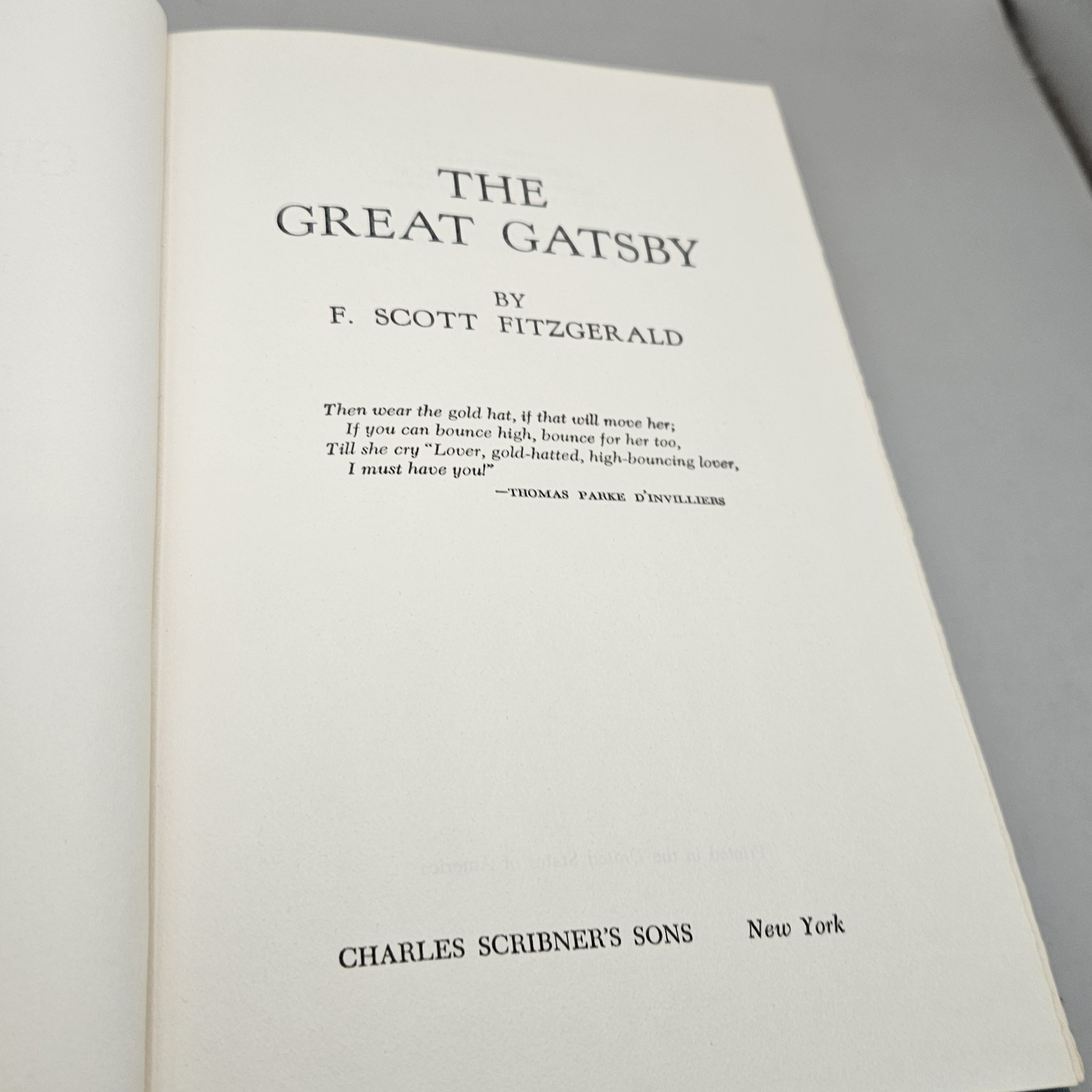 The Great Gatsby by F. Scott Fitzgerald, Charles Scribner’s Sons, Hardcover