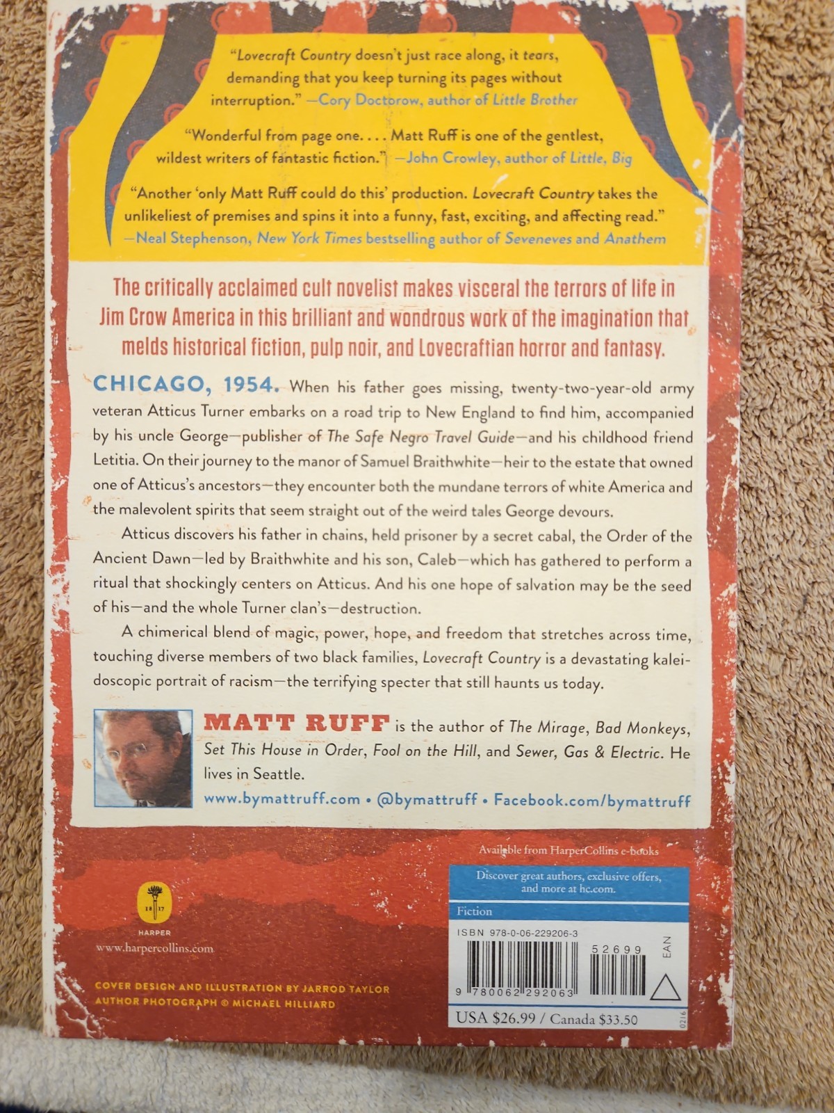 Lovecraft Country a Novel by Matt Ruff (2016, Hardcover)