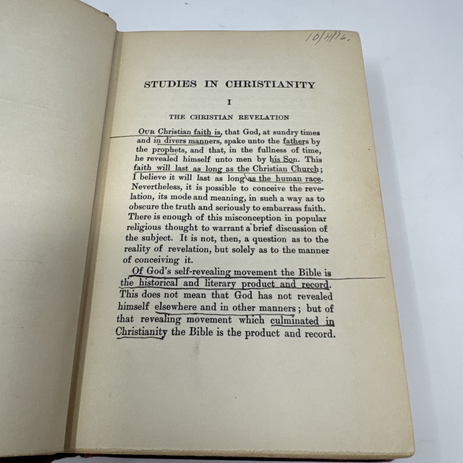 Studies in Christianity by Borden Parker Bowne 1909 Fifth Hardcover Impression