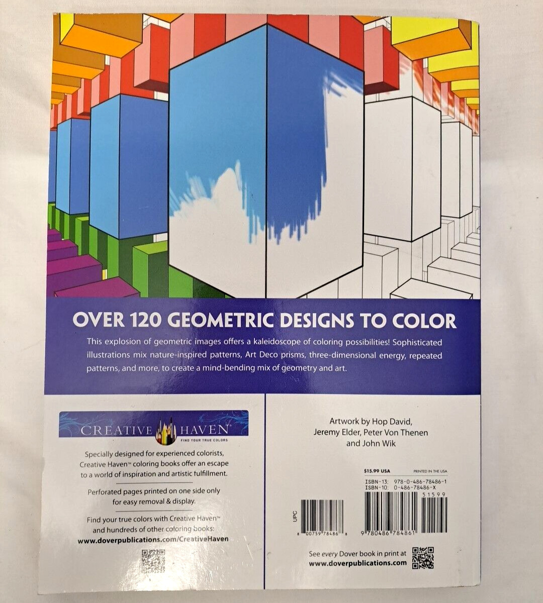 Creative Haven Geometric Designs Coloring Book by Dover Over 120 Pages, Kids