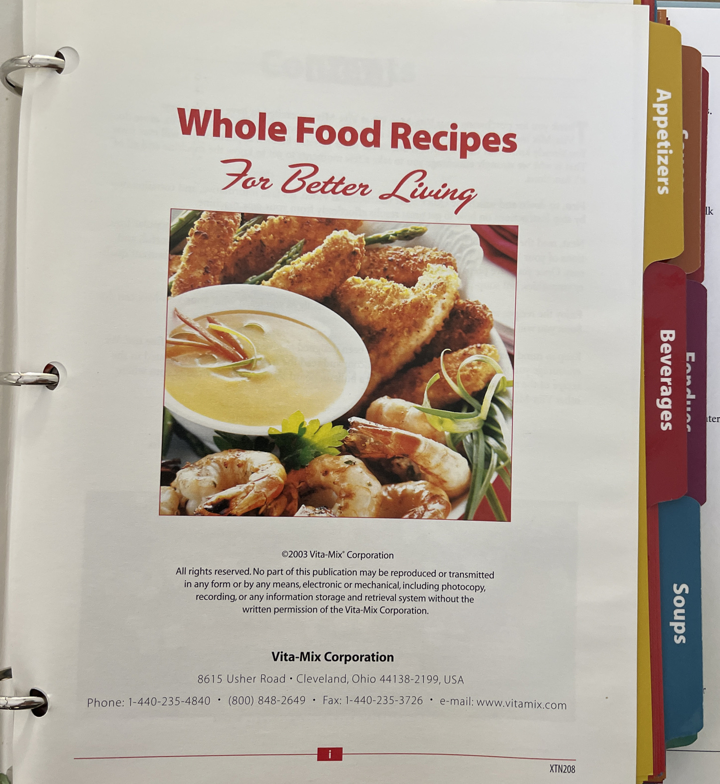 Vita-Mix Recipes For Better Living Blender Cookbook Binder 2003 + Whole Grain CB