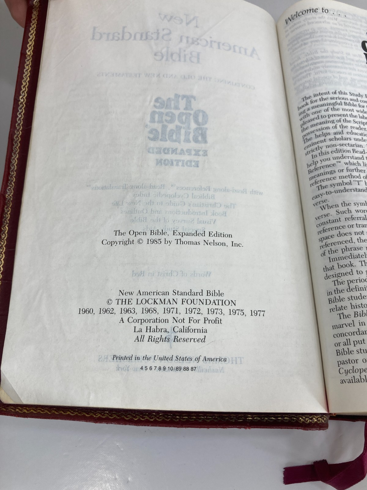 The Open Bible NAS Expanded Edition Burgundy 1985 USA Nelson 976BG Leather