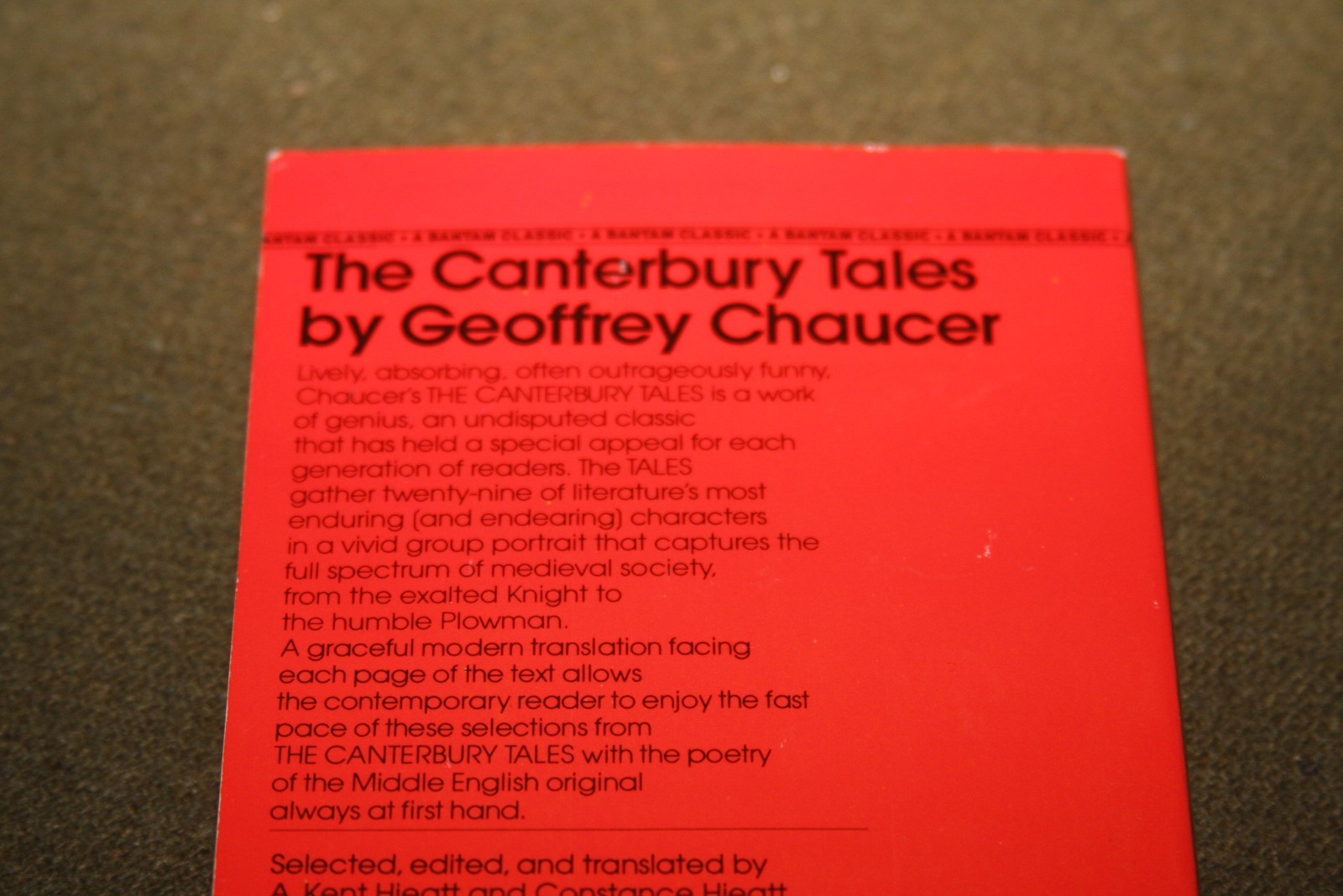 The Canterbury Tales by Geoffrey Chaucer 1981 PB 36th Print Bantam Classic