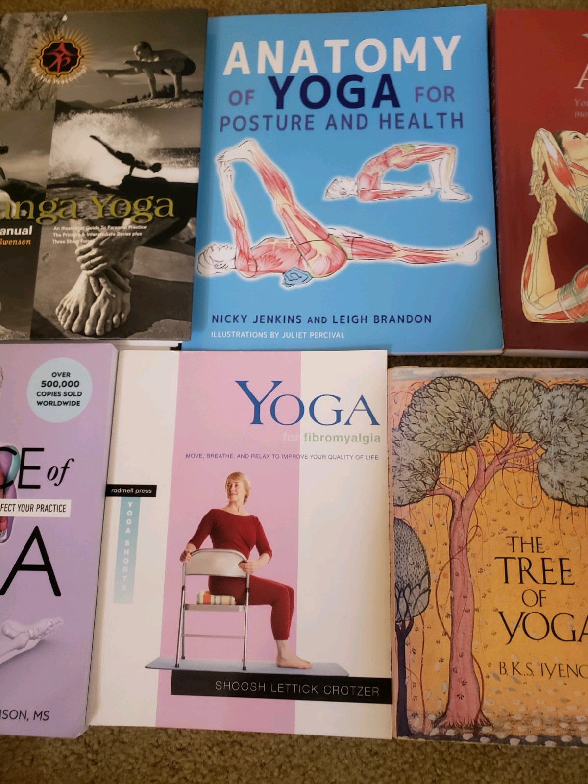 Yoga 7 book lot Hatha Yoga , Stretching , Anatomy , Flexibility ETC