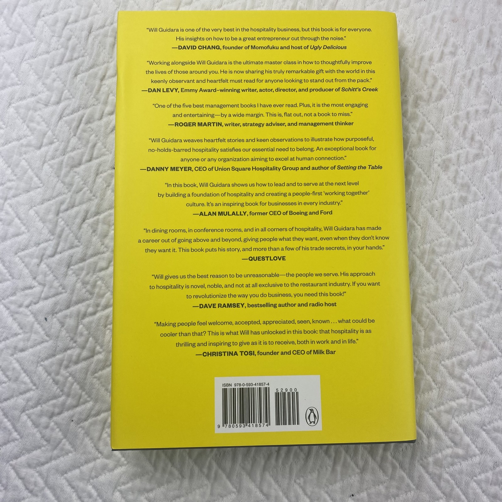 Unreasonable Hospitality Will Guidara Hardcover Business Leadership Customer Ser