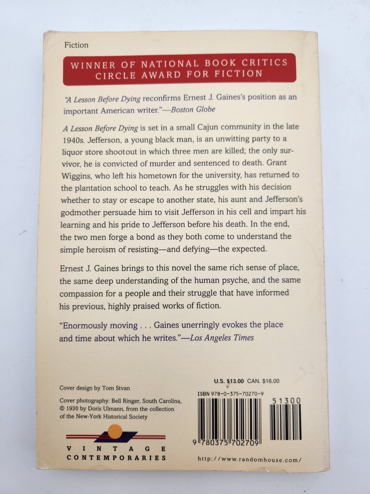 A Lesson Before Dying – Ernest J. Gaines – Very Good Condition