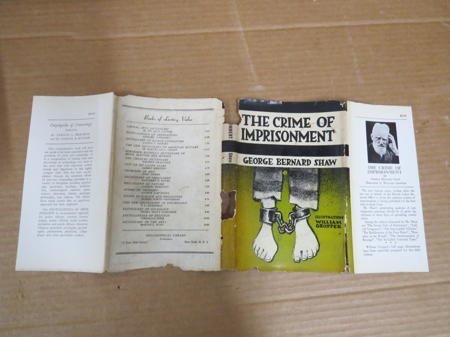 The Crime of Imprisonment George Bernard Shaw 1946 Illustrated William Gropper