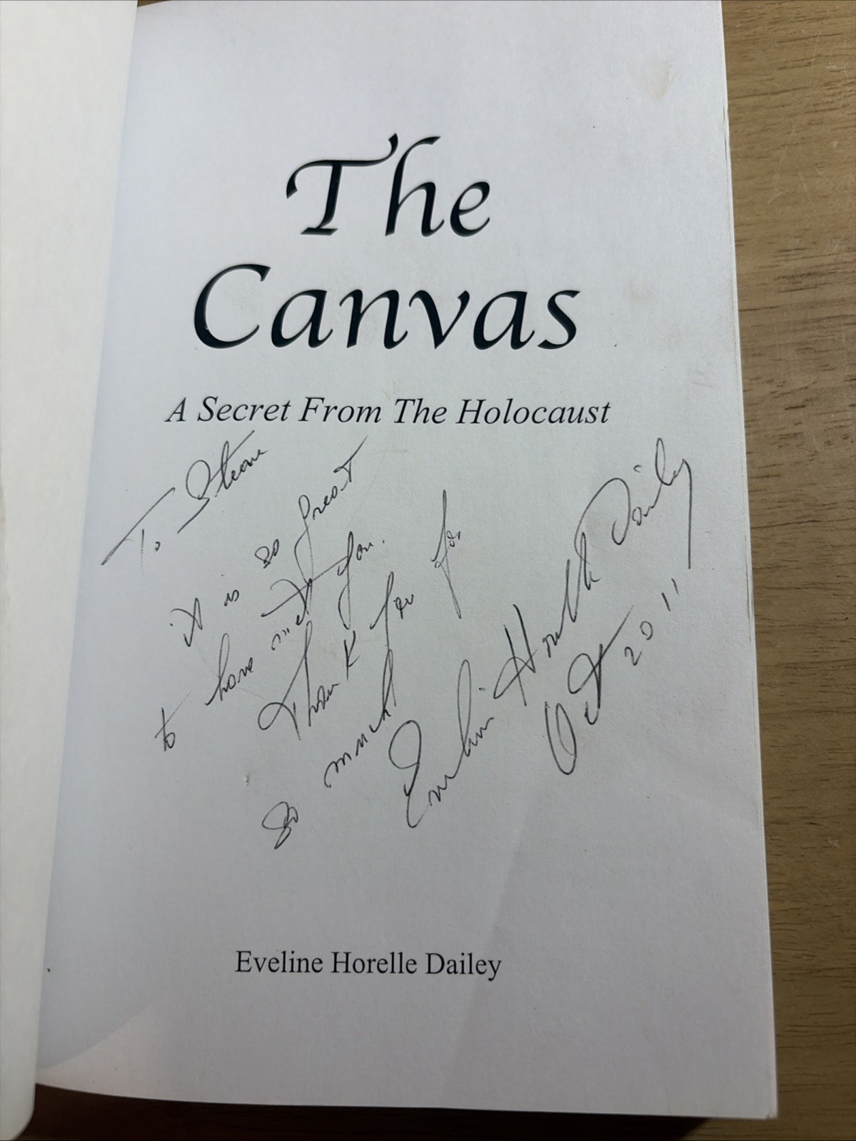 SIGNED ~ Canvas : A Secret from the Holocaust (memoir) Eveline Dailey