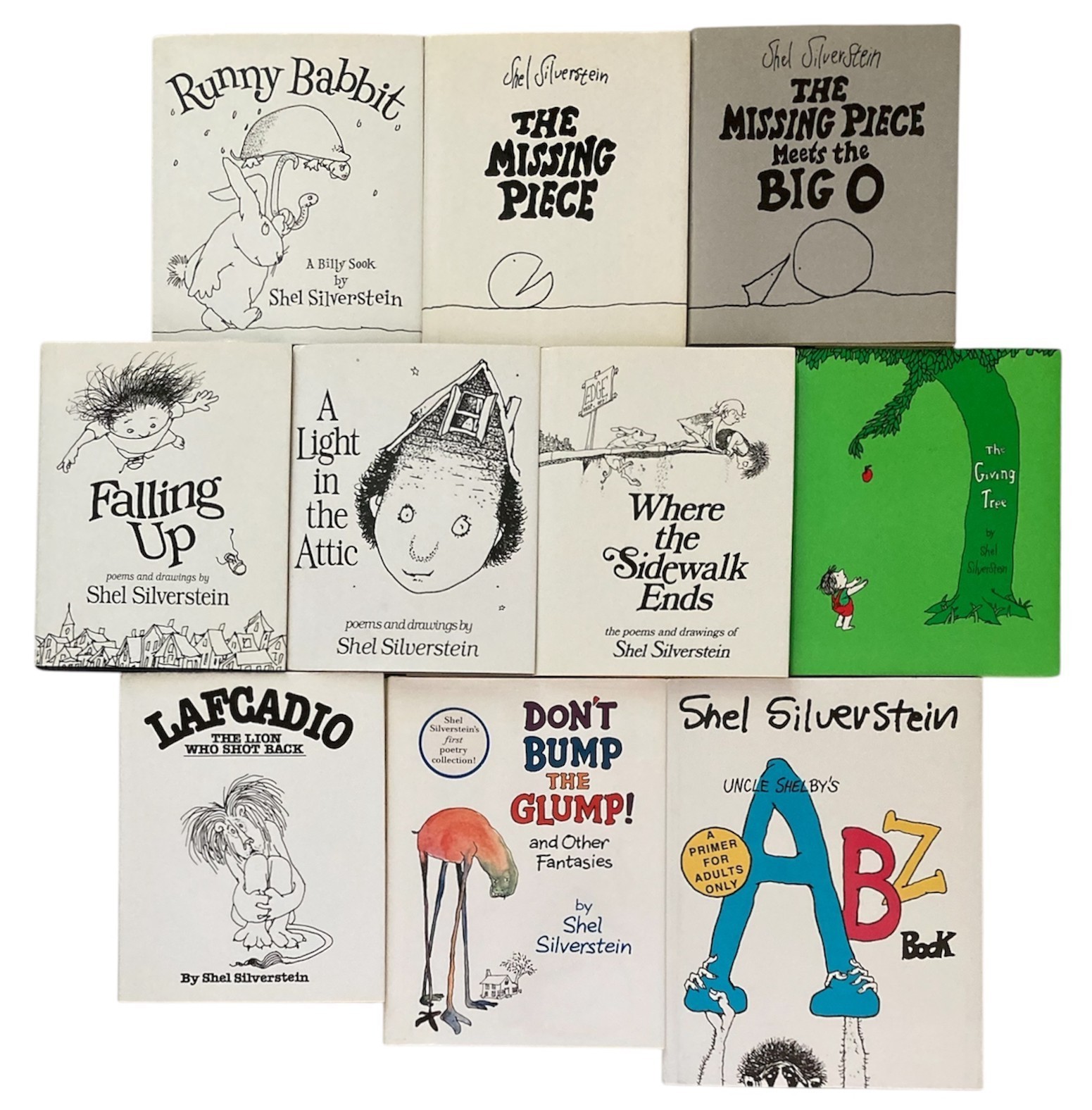 Shel Silverstein Lot 10 HC DJ UNMARKED Uncle Shelbys ABZ Book Light in the Attic