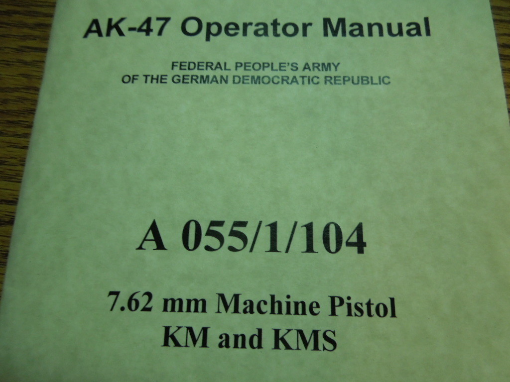 1972 East German AK-47 Operator Rifle Manual 68 Pages English Translation 