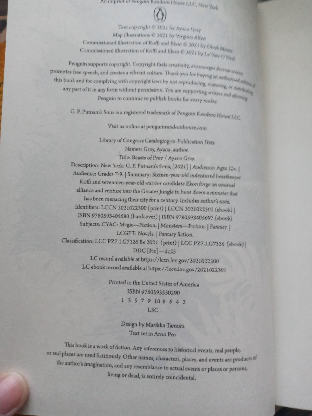 Beasts of Prey by Ayana Gray – New Hardcover Barns & Noble Edition, 1st edition