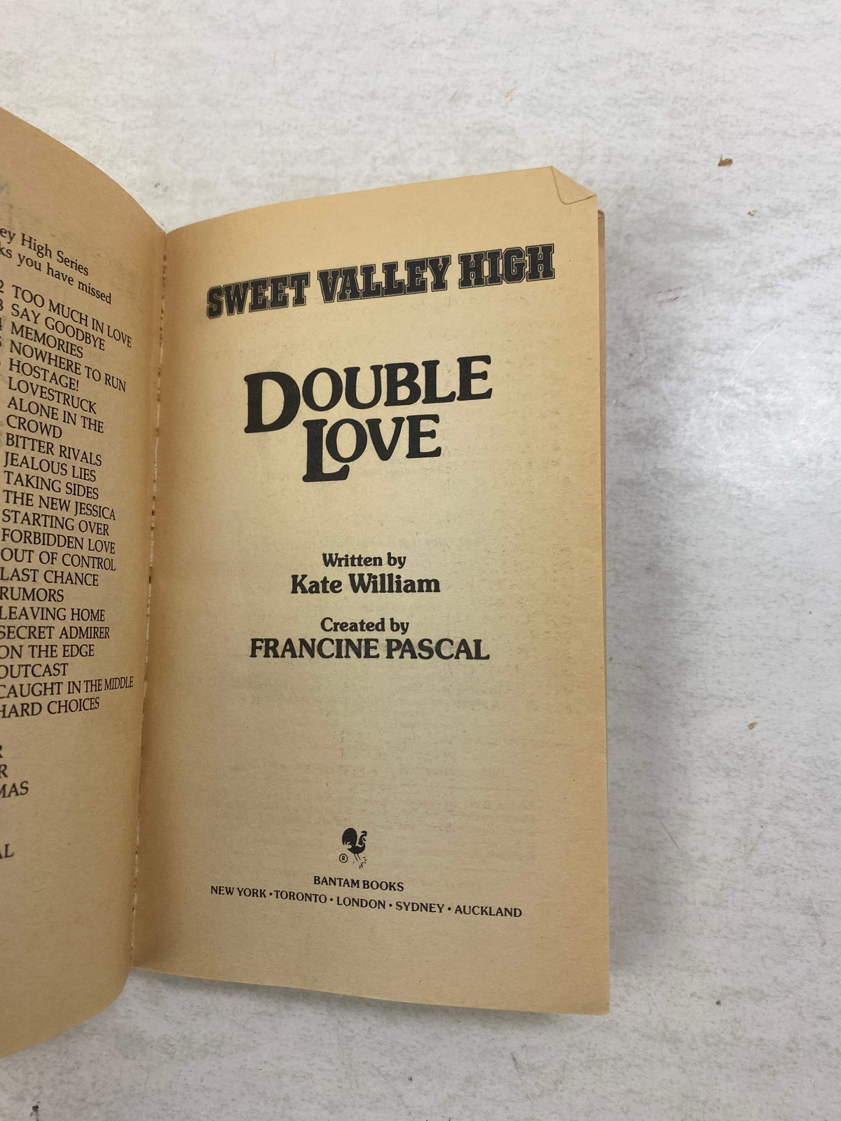 Sweet Valley High #1 Double Love paperback 1983