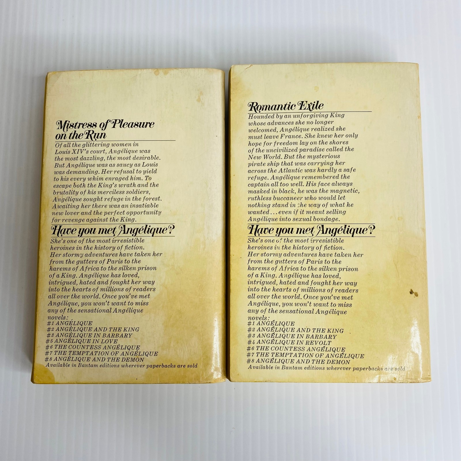 Sergeanne Golon – Angelique Books #2-8 (Lot of 7) Vintage Bantam Romance PB