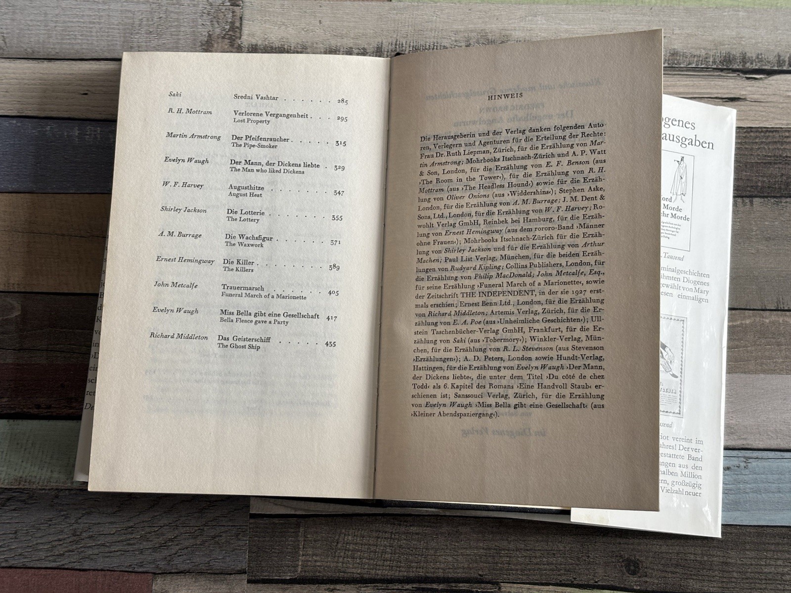 📚Buch Gruselgeschichten Poe bis Hemingway – Diogenes Sonderband mit Zeichnungen