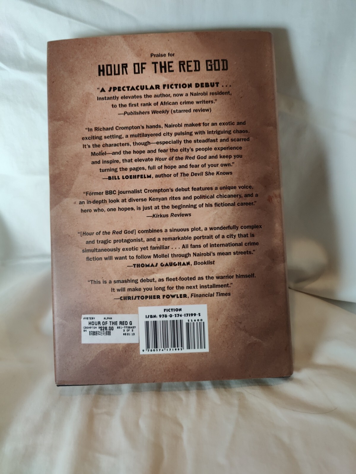 Hour of the Red God by Richard Crompton (Det Mollel) HC/ First Ed. 2013