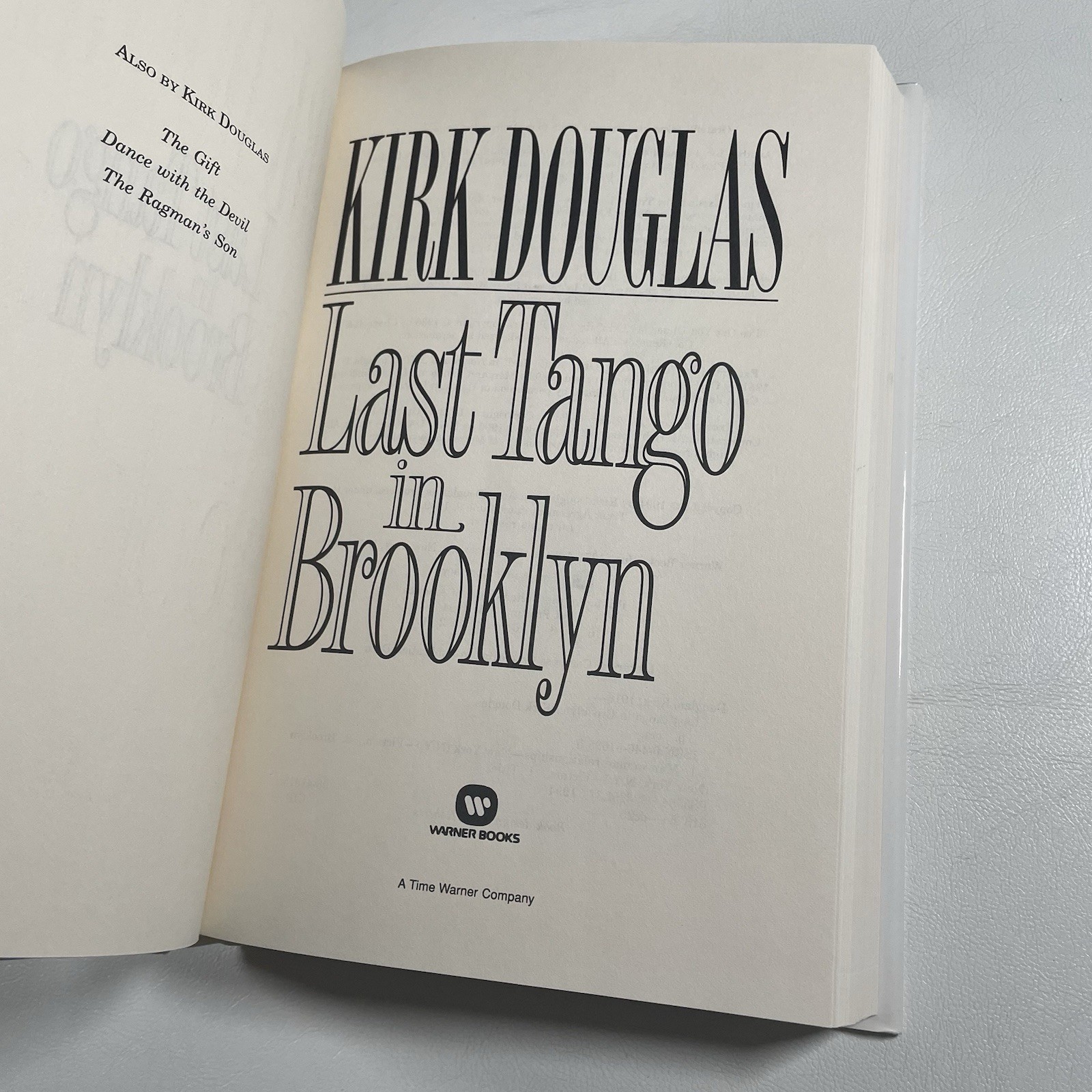 Kirk Douglas Last Tango In Brooklyn Signed Book 1994 Autographed Warner Books