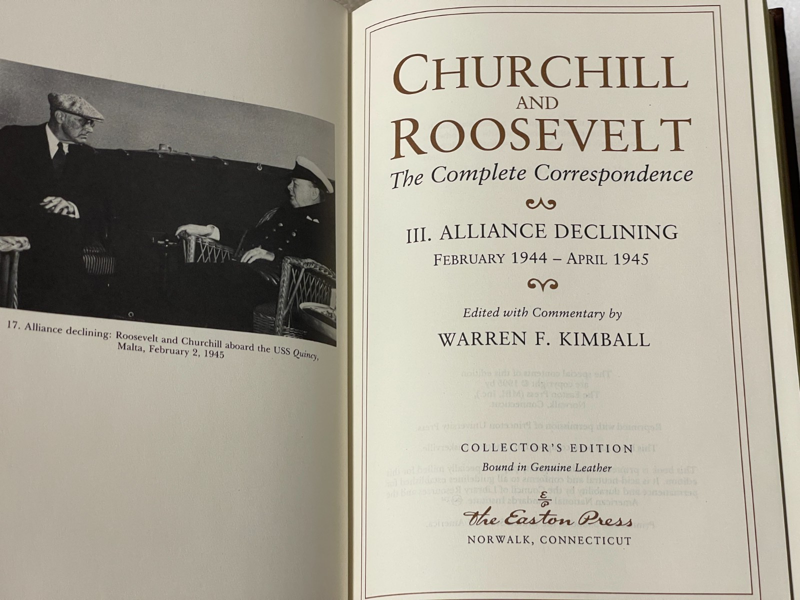 Easton Press Churchill & Roosevelt /Complete Correspondence Full Leather 1933-45