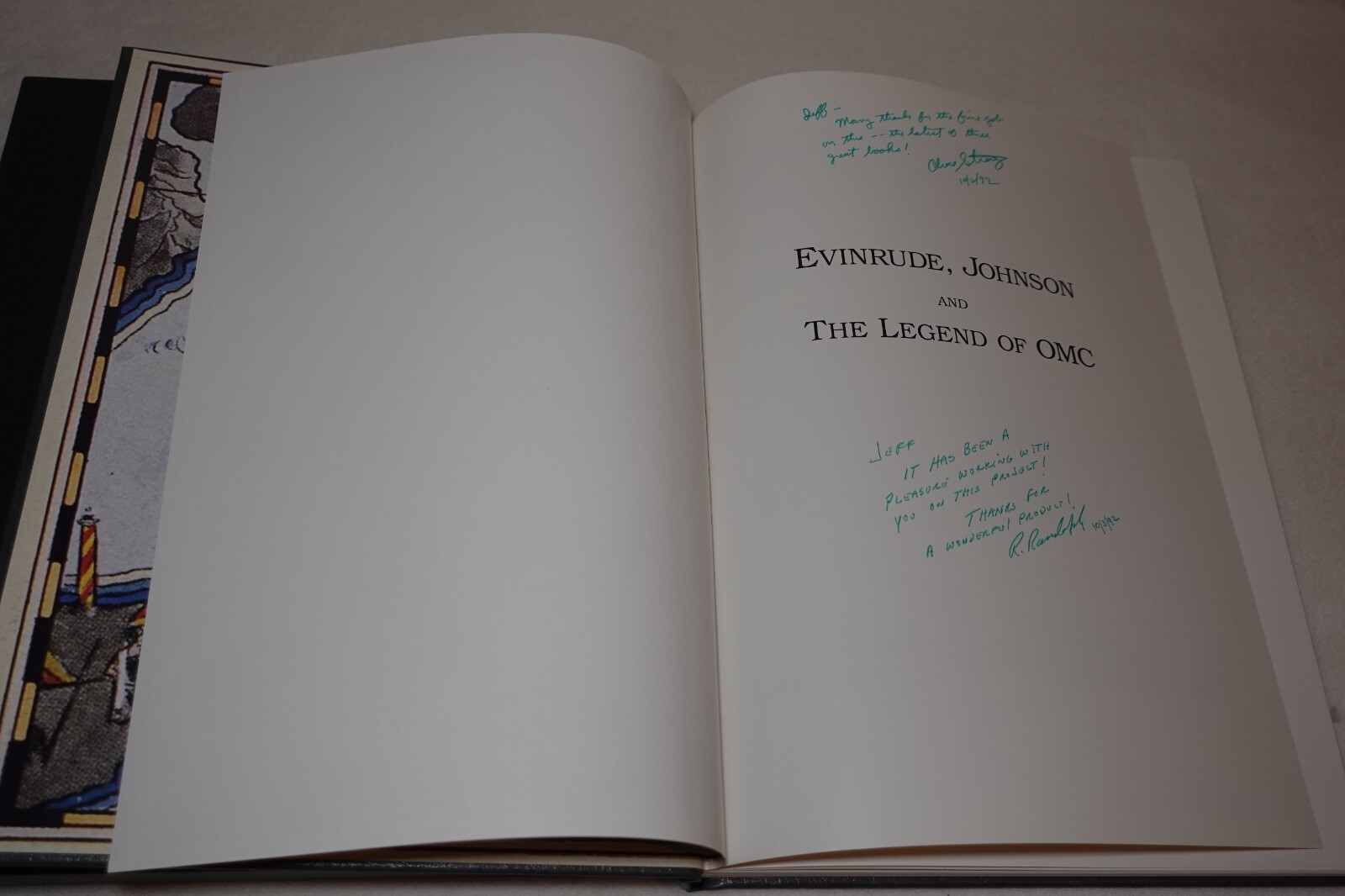 Evinrude Johnson and The Legend of OMC 1992 SIGNED Strang & Randolph Slipcase