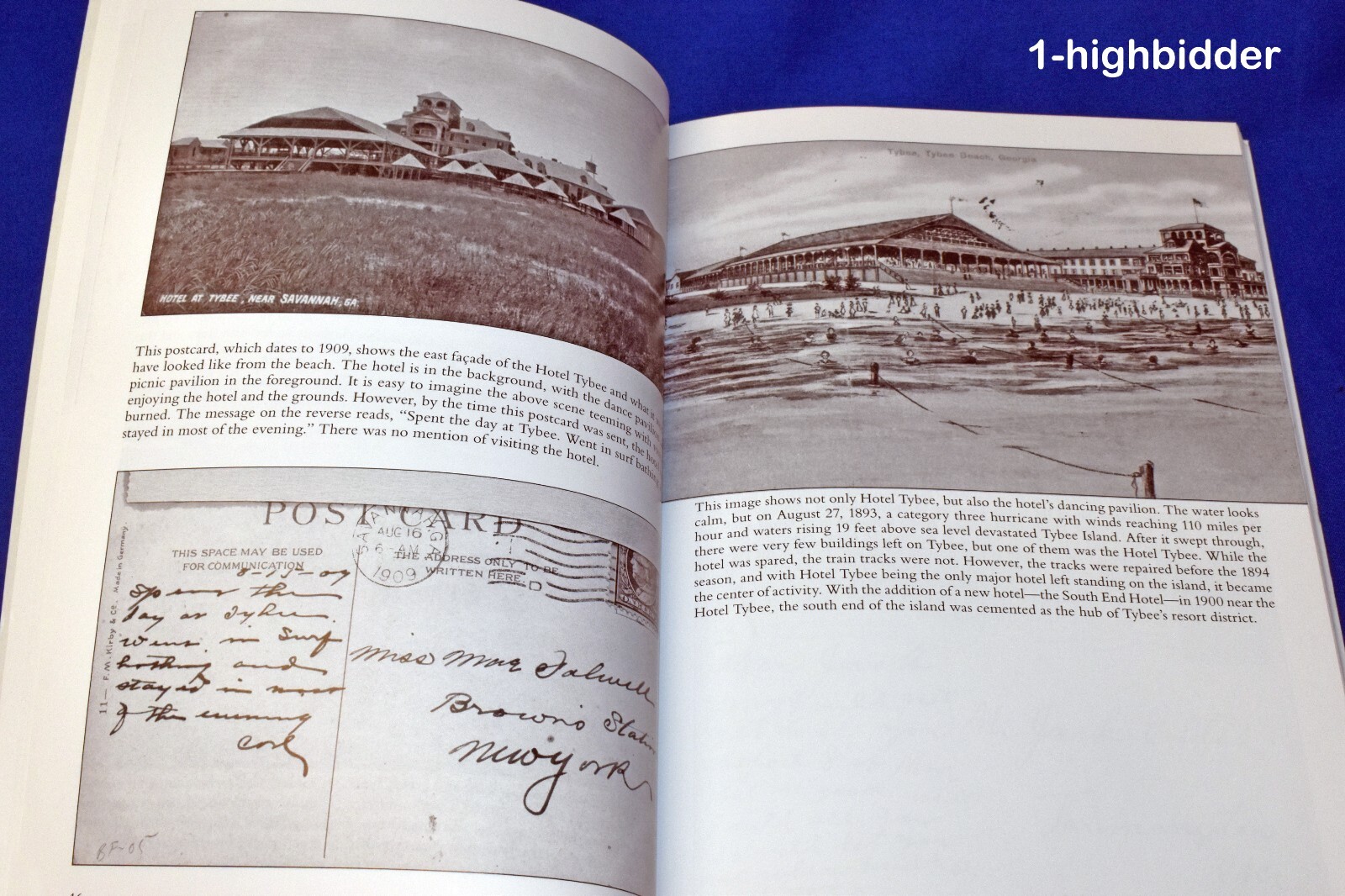 SIGNED! Tybee Island Georgia History in Photo Postcards Sarah Pierson Jones