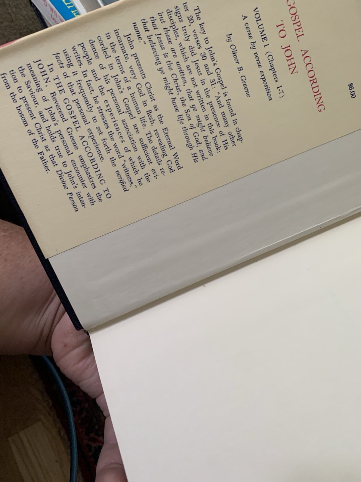 The Gospel According to John, Volume I Oliver B Greene Hardcover 1966