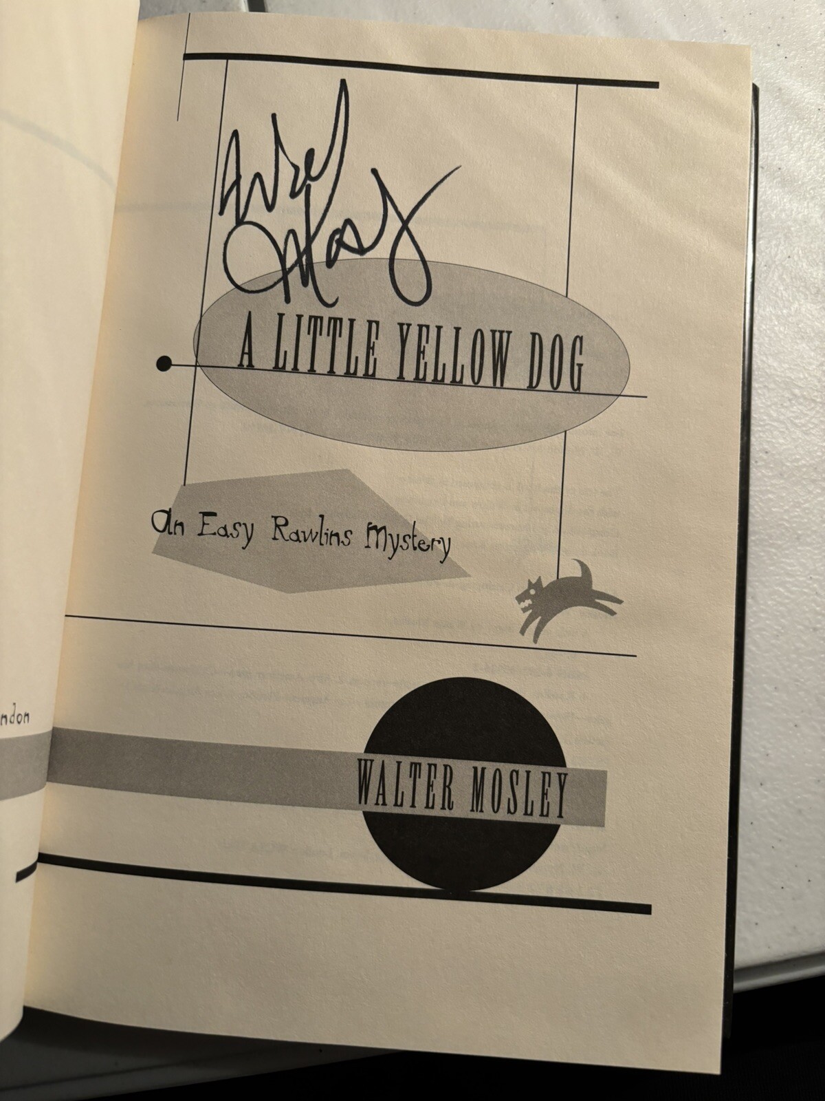 A Little Yellow Dog Walter Mosley First Edition Autographed Copy