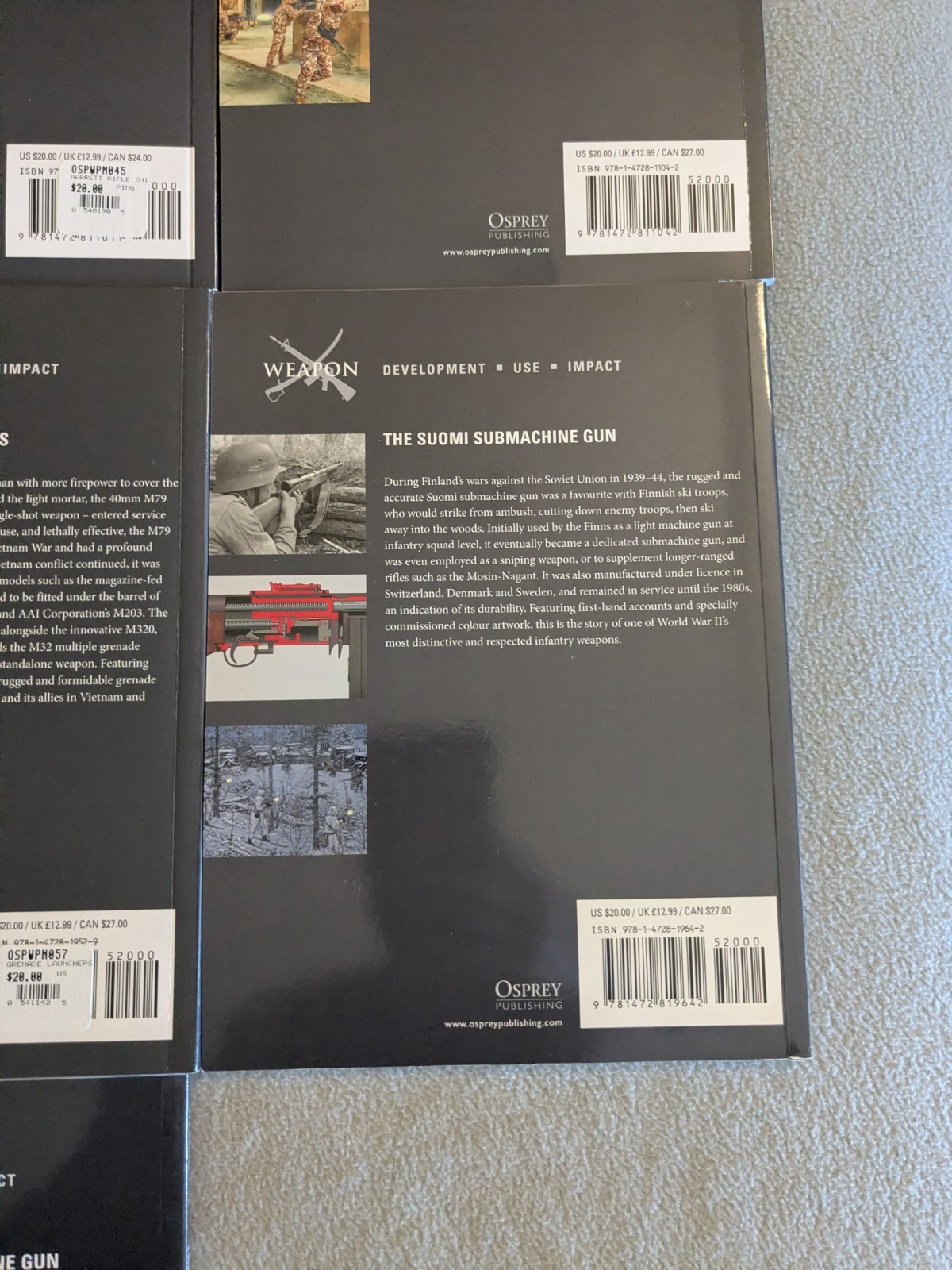 Lot of 10 Osprey WEAPONS series Illustrated Military history book 26-58