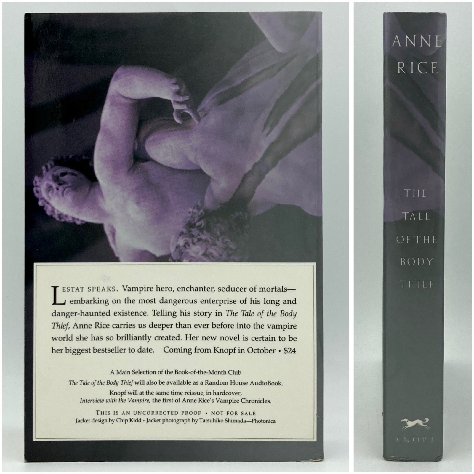 *ARC / Uncorrected Proof* The Tale of the Body Thief – Anne Rice (Knopf, 1992)