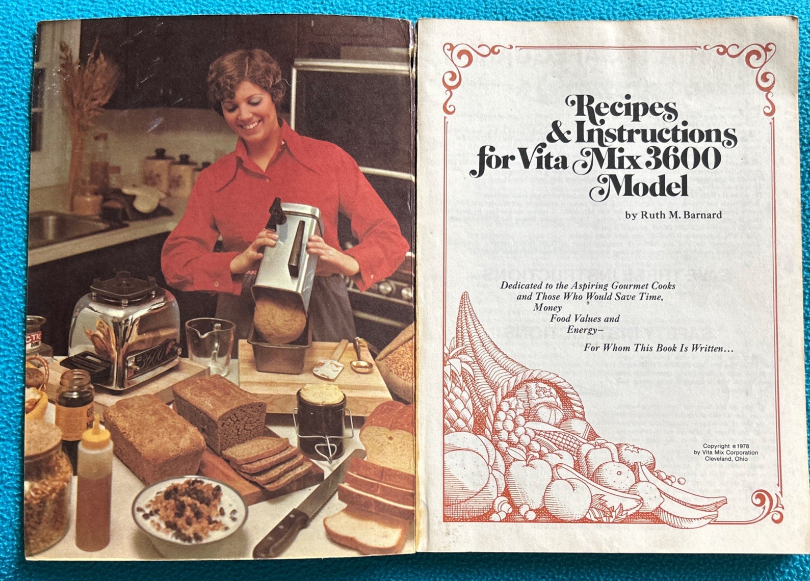 Vintage 1978 Book Recipes & Instructions for Vita Mix 3600
