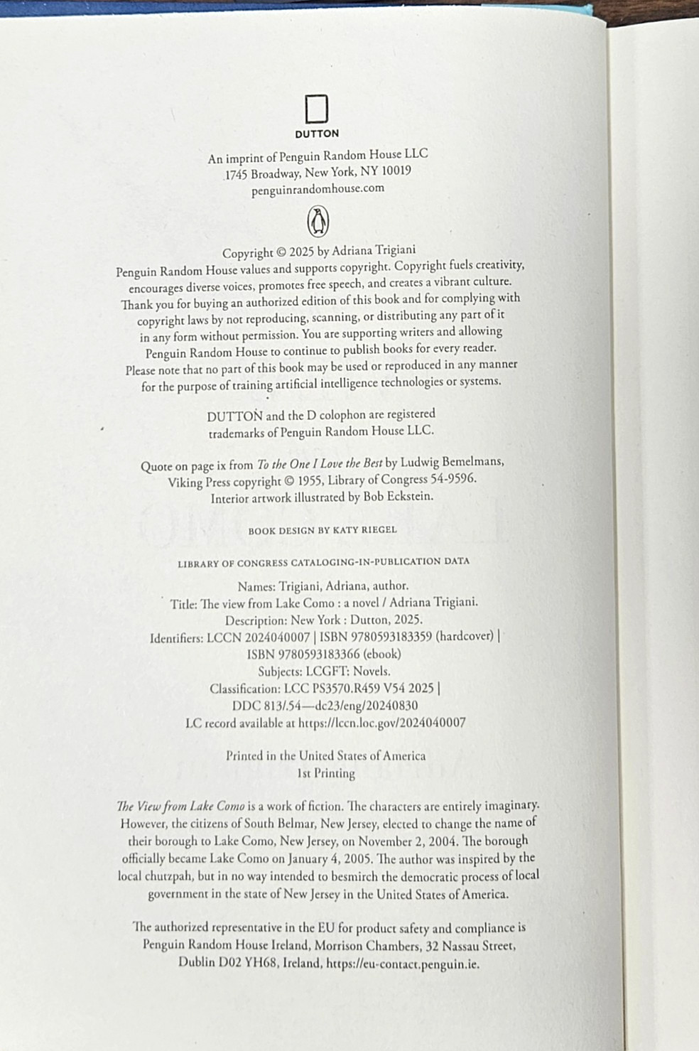 The View from Lake Como – Signed, First Edition