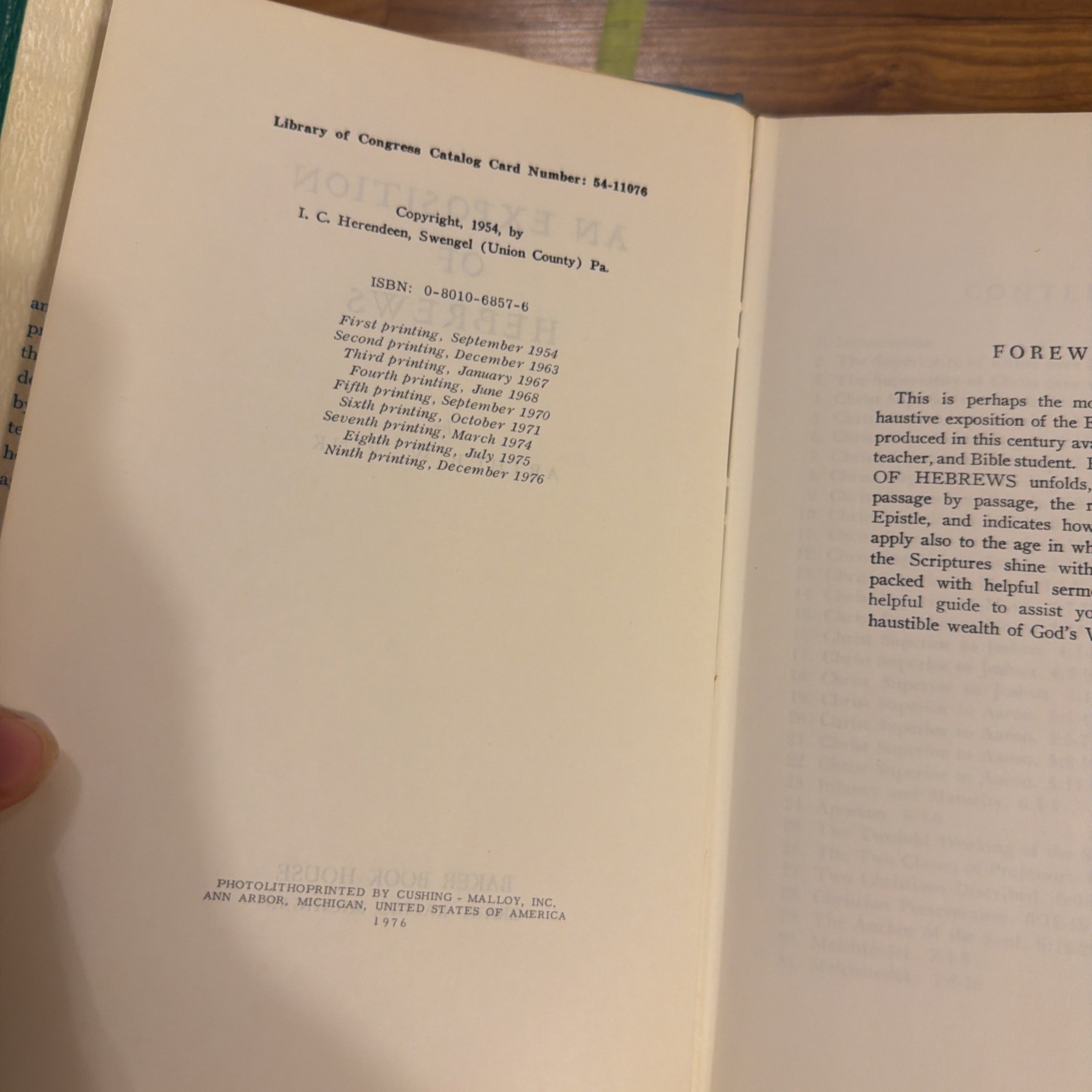 An Exposition of Hebrews by Arthur W. Pink 1979 Hardcover tenth printing HCDJ