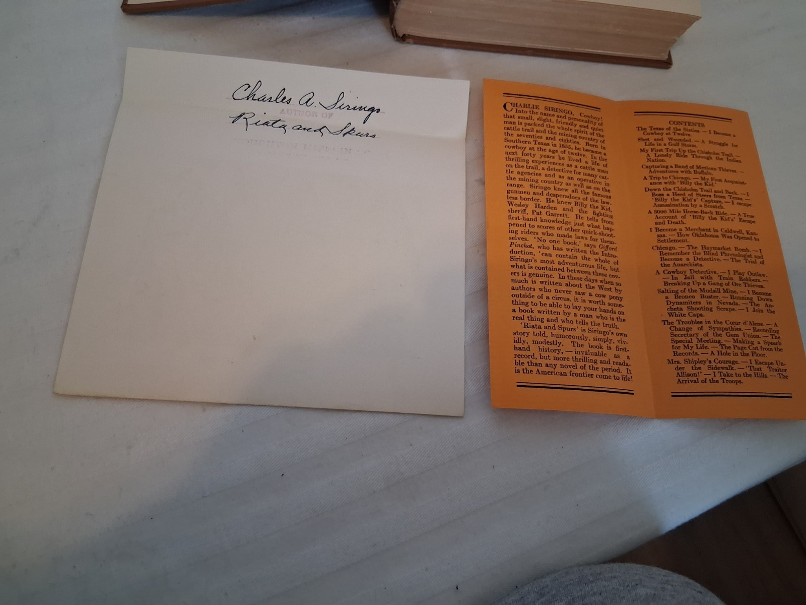 RIATA AND SPURS BY CHARLES A SIRINGO BOOK 1927