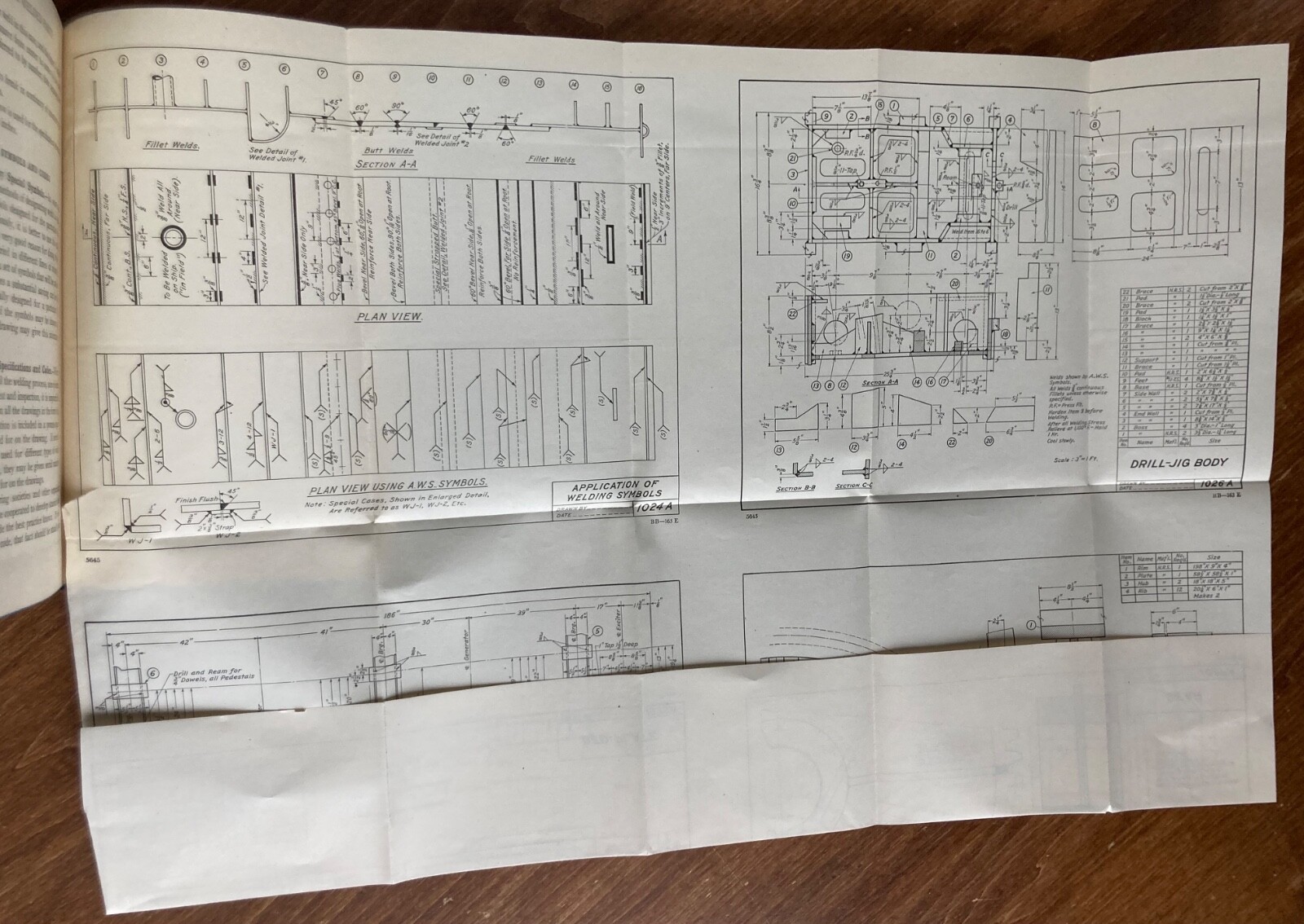 Geometrical Drawing, R. B. Lincoln 1942 Projection Drawing, Welded Parts Drawing