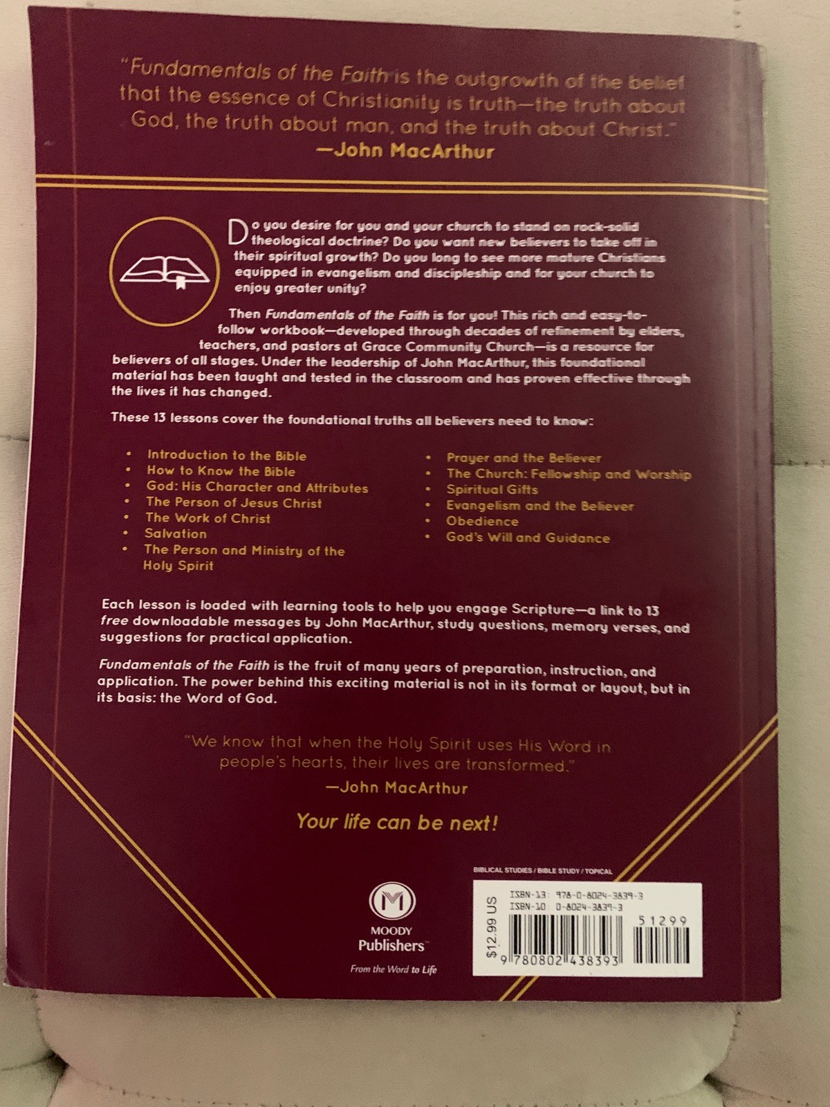 John F. Macarthur Fundamentals of the Faith (Paperback) Workbook GOOD