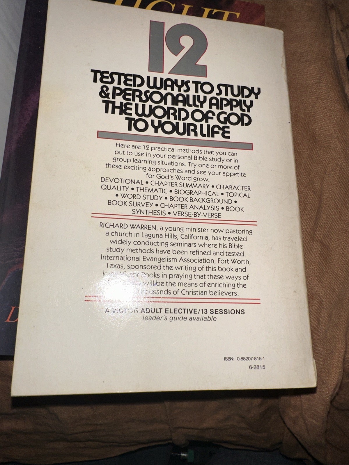 Twelve Dynamic Bible Study Methods – Paperback, by Richard Warren – Good