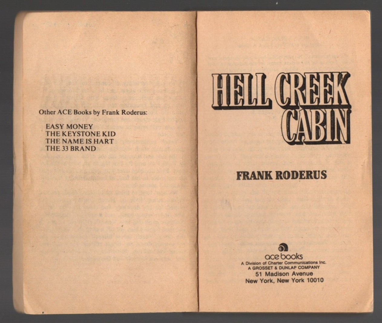 Hell Creek Cabin 1981 Paperback Book Frank Roderus Western Action Adventure