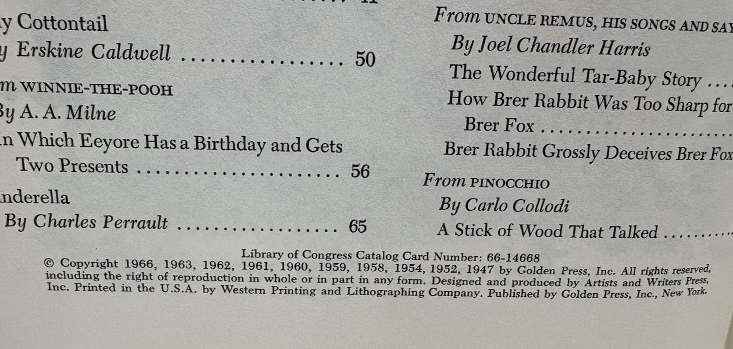 The Golden Treasury of Children’s Literature by Bryna & Louis Untermeyer, 1966