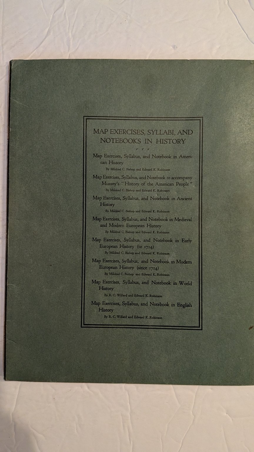 Map Exercises Syllabus Notebook Modern European History Bishop Robinson 1927