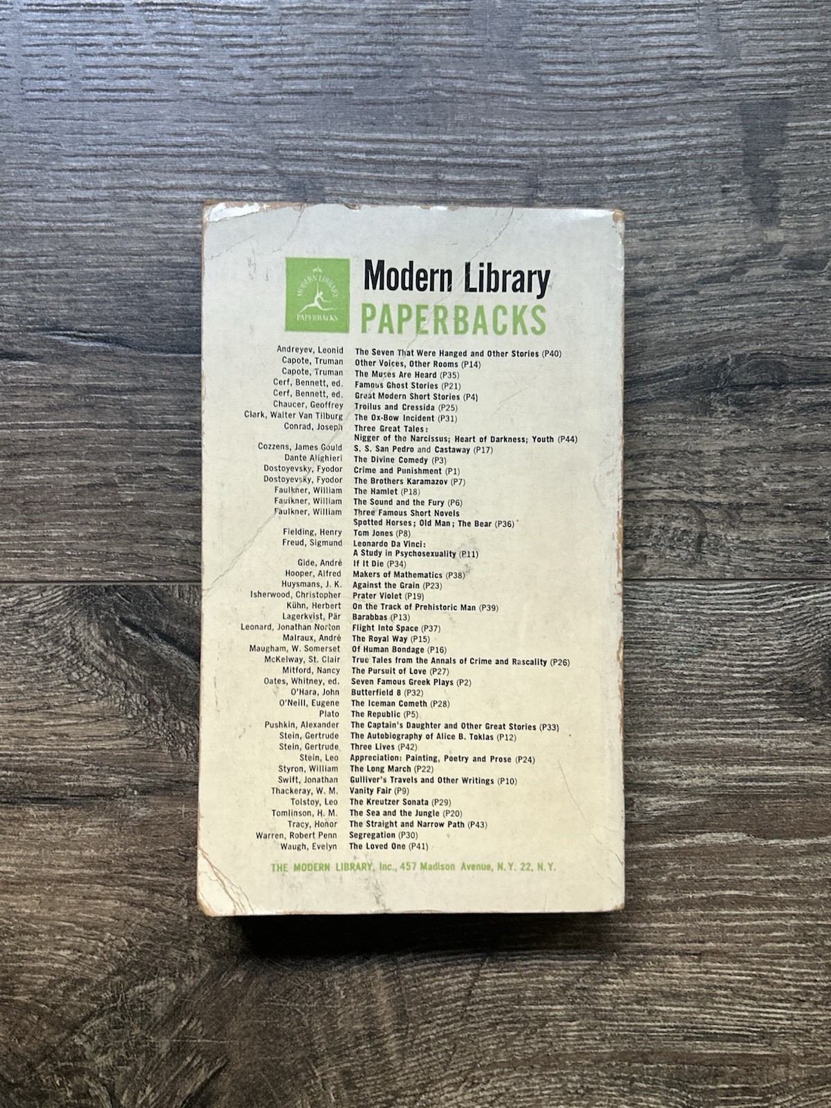 Fyodor Dostoyevsky Crime and Punishment Modern Library Paperback 1950 Vintage