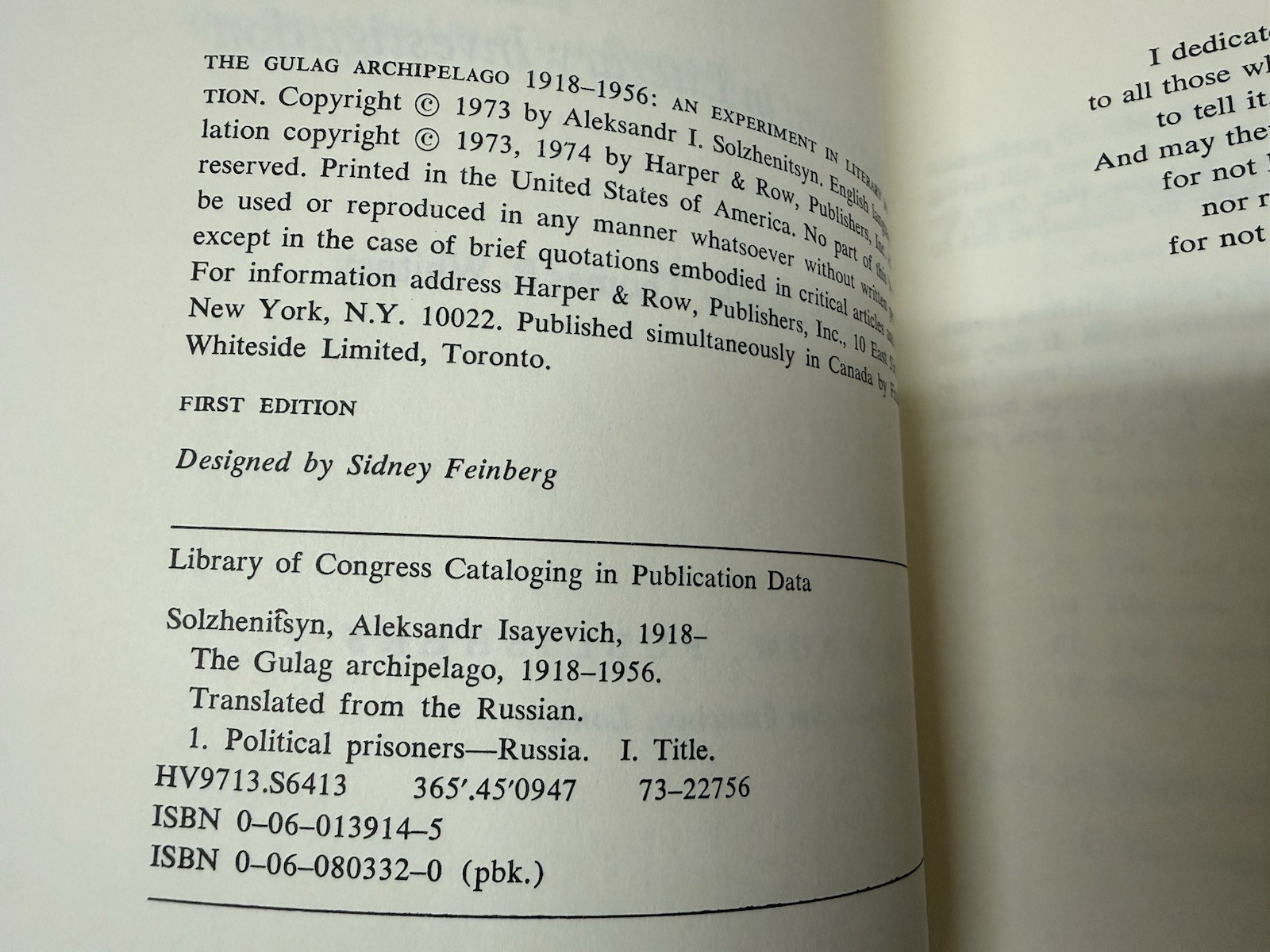 Gulag Archipelago Solzhenitsyn First Edition 1 & 2 Hardcover Dust Jacket Plus 3