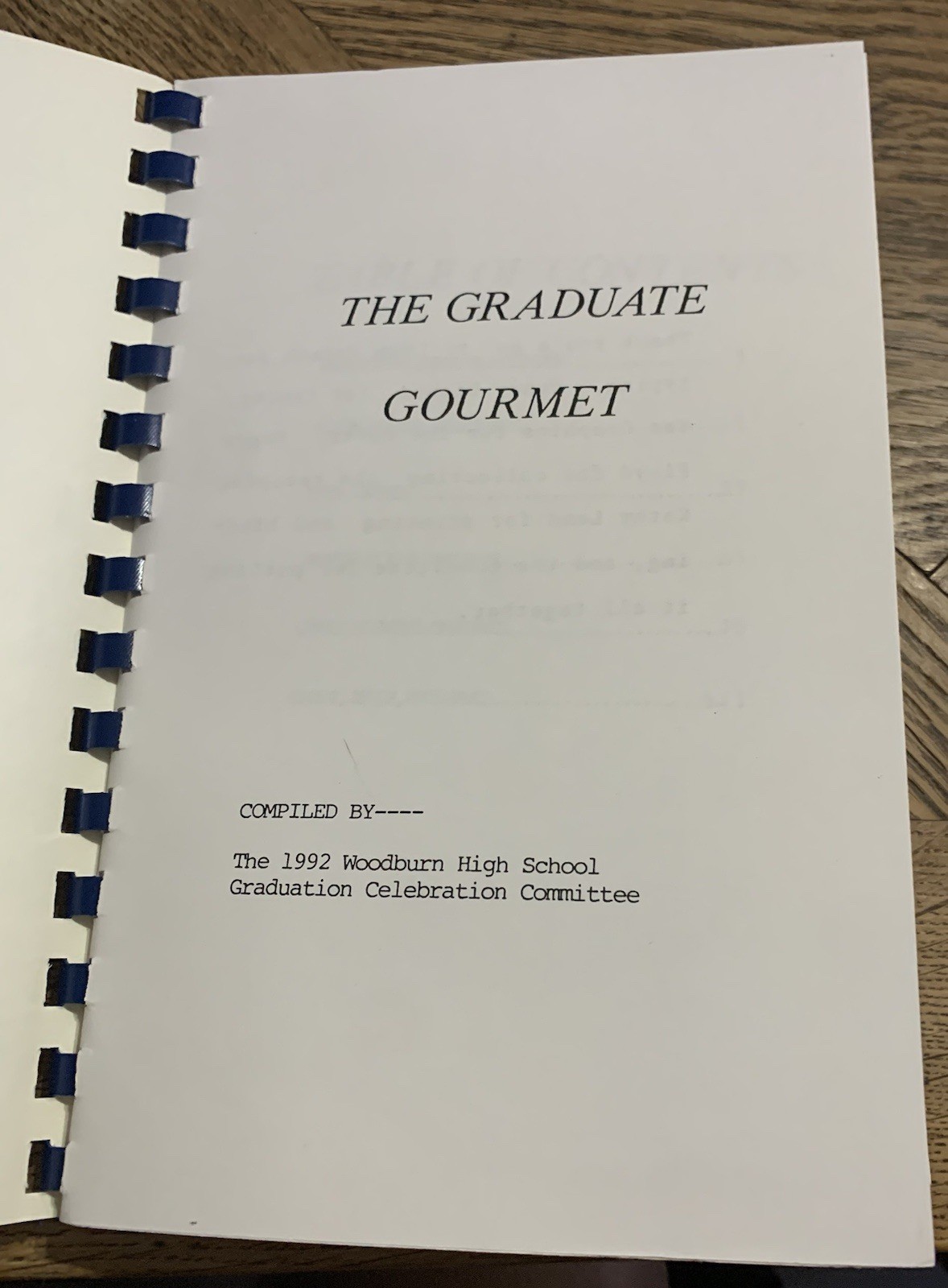 1992 Woodburn High School The Graduate Gourmet Cookbook 116 Pages